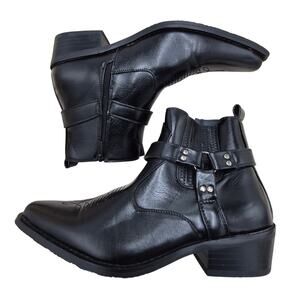 NEW Enzo Romeo WT11 Western Cowboy Motorcycle Ankle Boots Men's Black 9